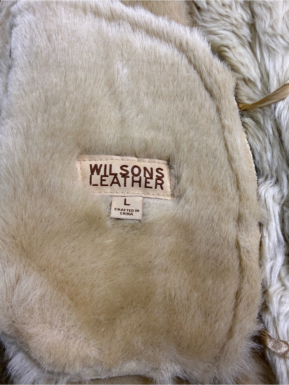 Penny Lane Brown Suede Shearling Coat with Cream Fur Trim - Picture 9 of 14